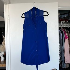 Club Monaco silk sleeveless dress with Tie waste